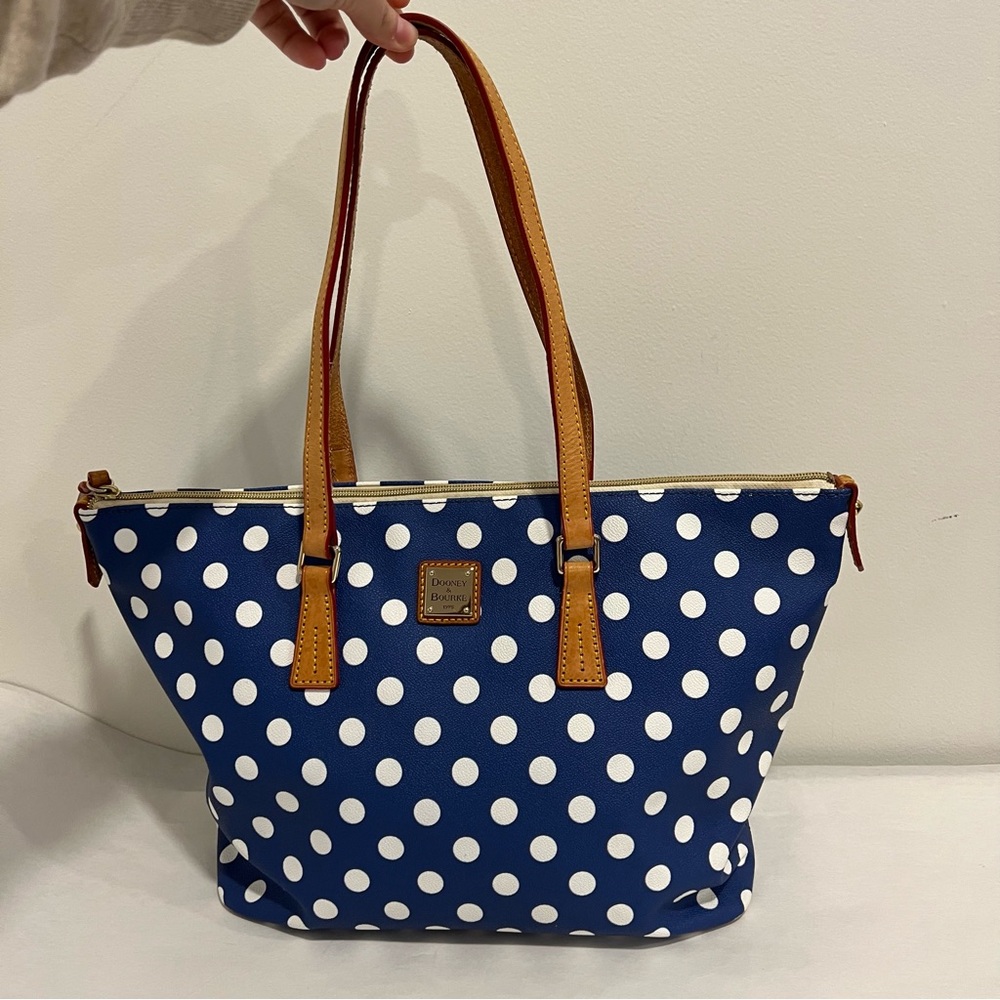 Dooney & Bourke Polka Dot Zip Top Shopper Tote